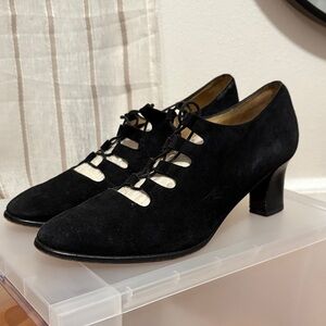 VTG Ann Taylor Black Suede Heels
